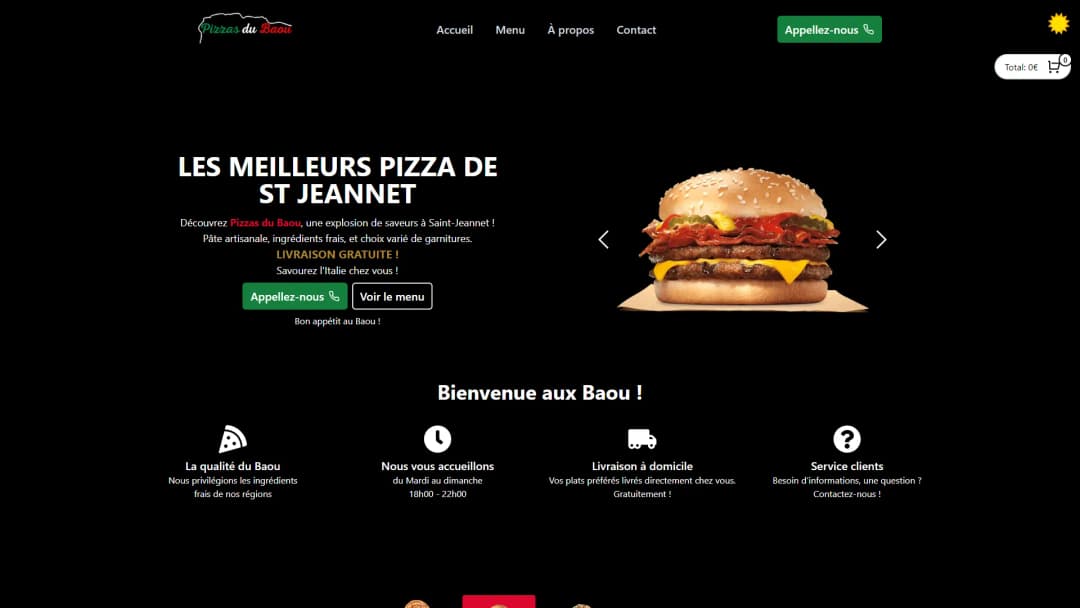 Site Vitrine (Pizzas du Baou)