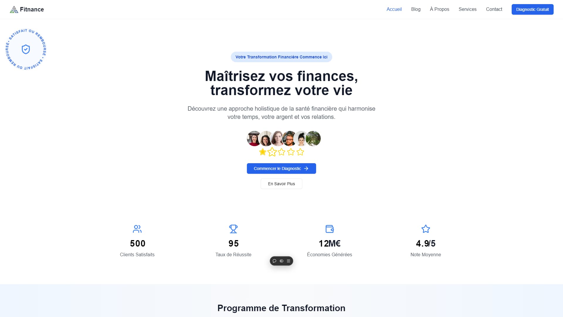 Fitnance, site web avec blog et newsletter