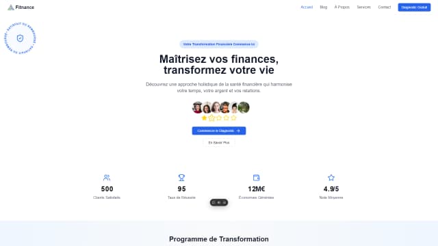 Fitnance, site web avec blog et newsletter