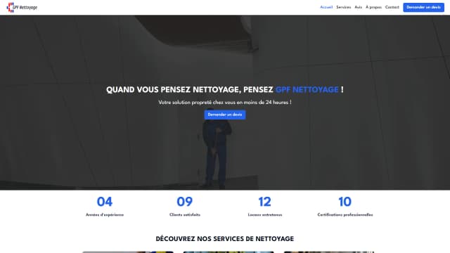 GPF Nettoyage, site vitrine optimisé SEO
