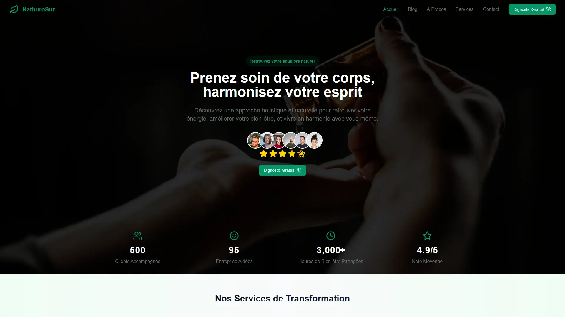 NathuroSur, site vitrine pour naturopathe