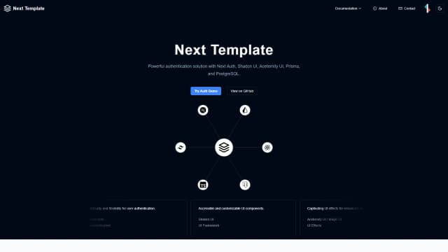Next Template, application web d'authentification