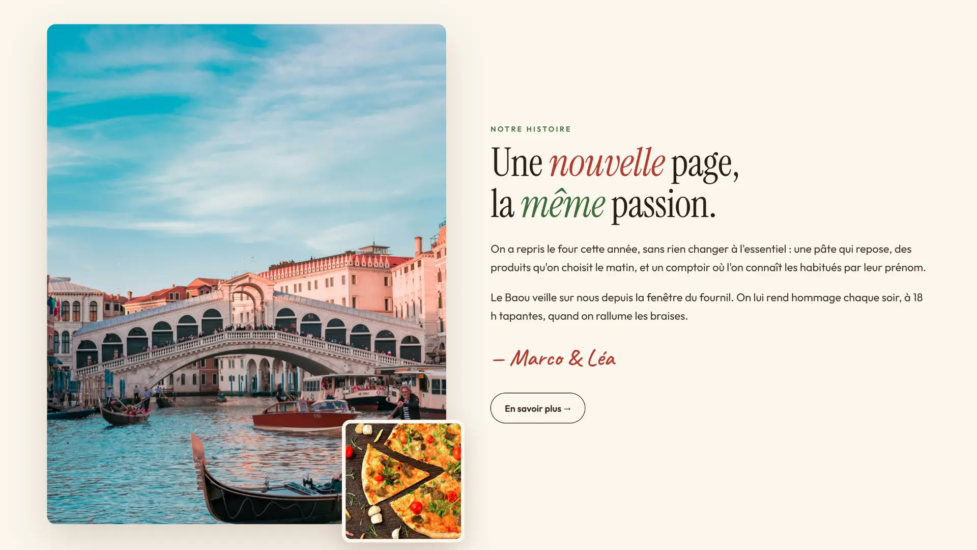 Pizzas du Baou, site vitrine de pizzeria, aperçu 3