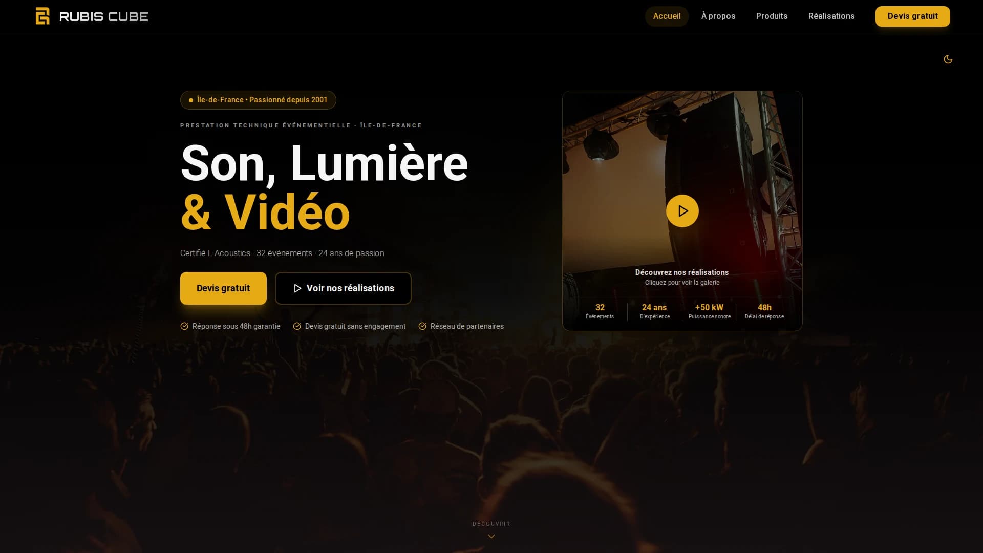 Rubis Cube, site vitrine événementiel