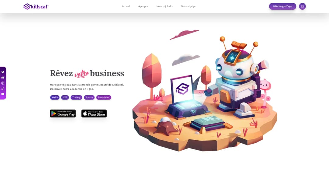 SkillScal, plateforme web d'apprentissage