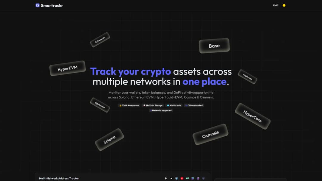 Smartrackr, application de suivi crypto