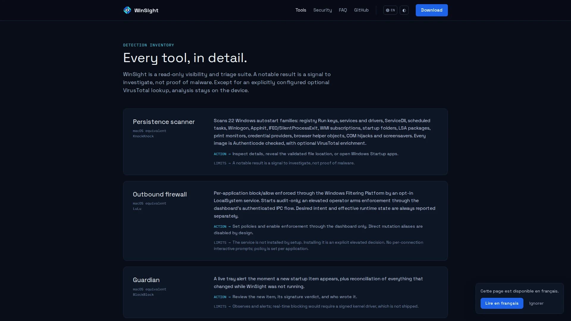 WinSight, application Windows open source, aperçu 2