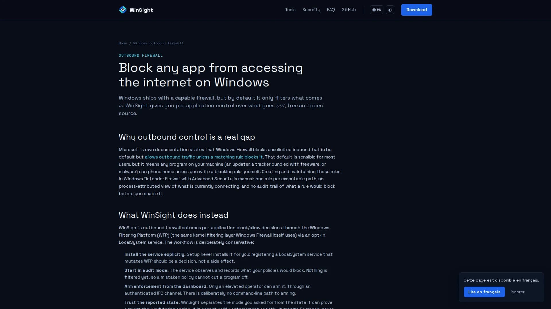WinSight, application Windows open source, aperçu 3